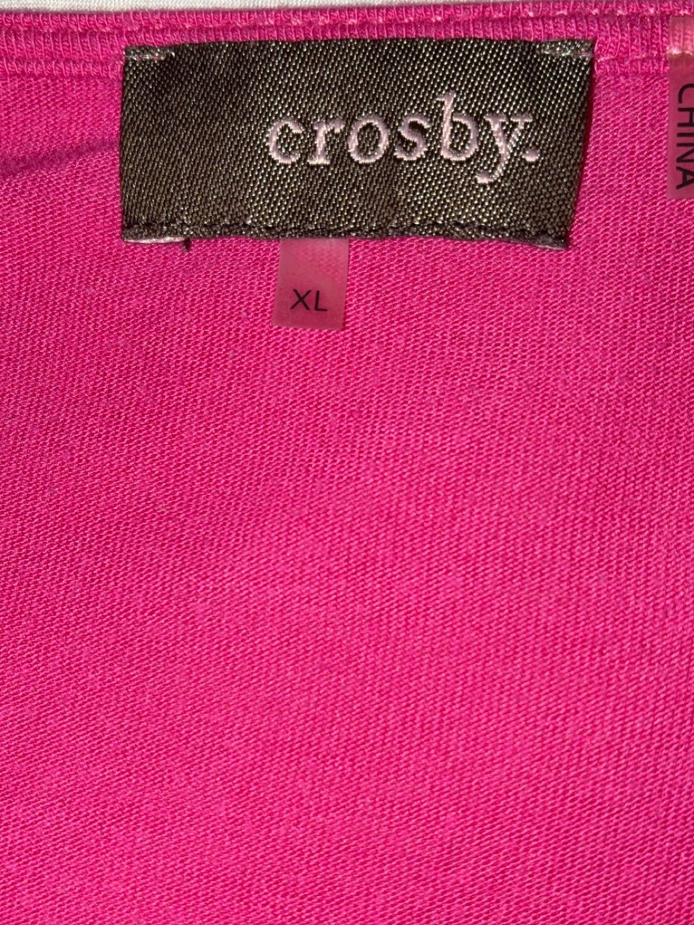 Crosby Hot Pink Abstract Pink White Sequin Party Scoop Neck Top XL - Picture 3 of 4